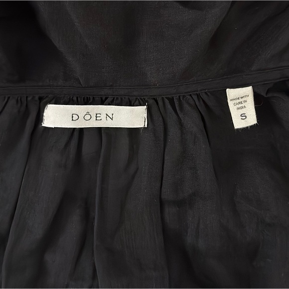 DÔEN Flute Short-Sleeve Ruffle Top in Black - Picture 7 of 8